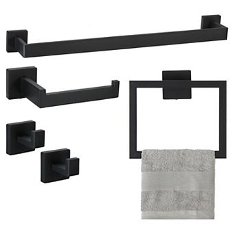Bathroom Hardware Set, Stainless Steel Towel Bar Set, Toilet Paper Holder, Towel Hook Wall Mount