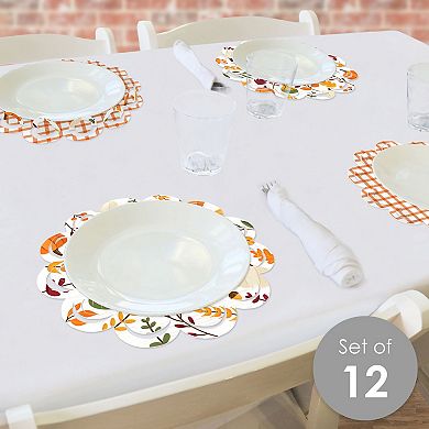 Big Dot Of Happiness Fall Friends Thanksgiving - Round Table Paper Chargers - Place Setting For 12