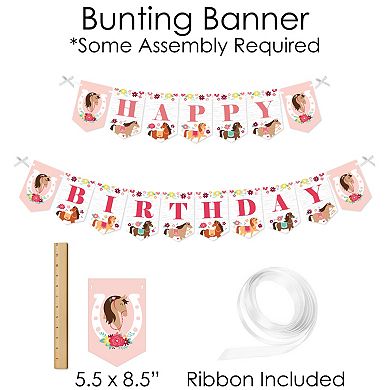 Big Dot Of Happiness Run Wild Horses Banner Photo Booth Pony Birthday Party Doterrific Bundle