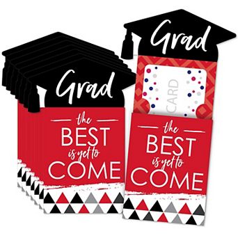 Big Dot Of Happiness Red Grad - Best Is Yet To Come - Money & Nifty Gifty Card Holders - 8 ct