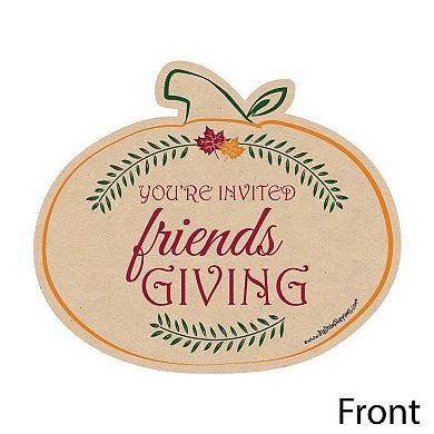 Big Dot Of Happiness Friends Thanksgiving Feast - Shaped Fill-in Invites & Envelopes 12 Ct