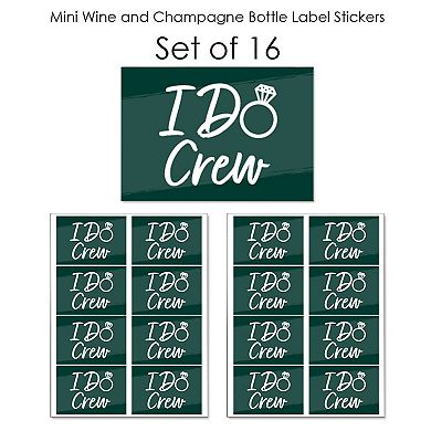 Big Dot Of Happiness Emerald Elegantly Simple - Mini Wine Label Stickers Party Favor 16 Ct