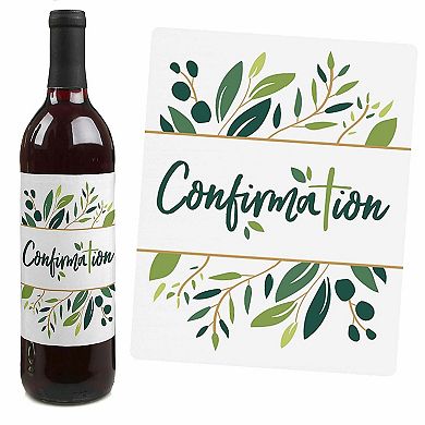 Big Dot Of Happiness Confirmation Elegant Cross Religious Wine Bottle Label Stickers 4 Ct