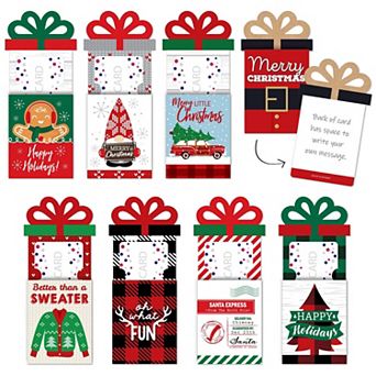 Big Dot Of Happiness Assorted Red & Green Holiday Money & Gift Nifty Gifty Card Holders 8 ct