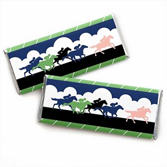 Big Dot Of Happiness Kentucky Horse Derby - Candy Bar Wrapper Horse Race Party Favors - 24 ct