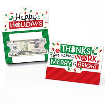 Big Dot Of Happiness Co-worker Appreciation Holiday Employee Money & Gift Card Holders 8 ct