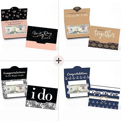 Big Dot Of Happiness Assorted Wedding Cards - Wedding Money And Gift Card Holders - Set Of 8