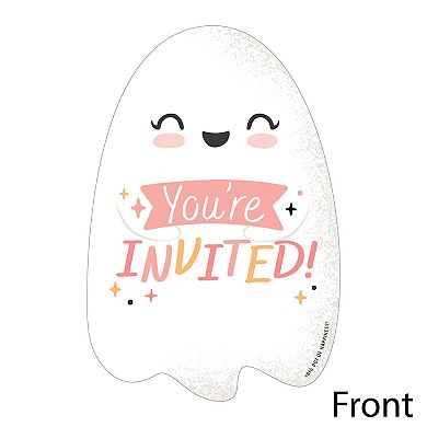 Big Dot Of Happiness Pastel Halloween - Shaped Fill-in Invitations With Envelopes - Set Of 12