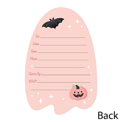 Big Dot Of Happiness Pastel Halloween - Shaped Fill-in Invitations With Envelopes - Set Of 12