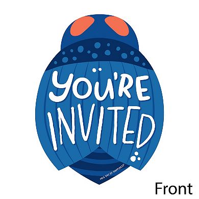 Big Dot Of Happiness Buggin' Out Shaped Fill-in Invitation Cards With Envelopes 12 Ct