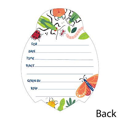 Big Dot Of Happiness Buggin' Out Shaped Fill-in Invitation Cards With Envelopes 12 Ct