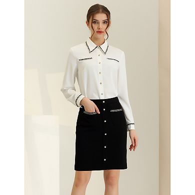 Womens' High Waist Elegant A-line Short Skirts With Pockets