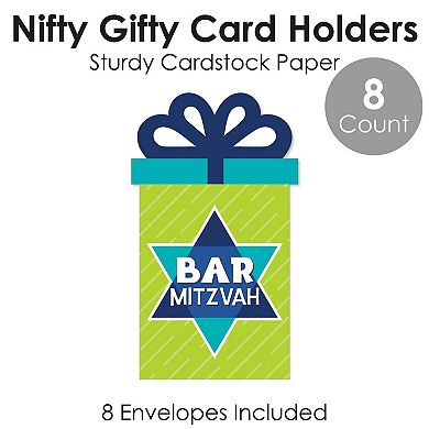 Big Dot Of Happiness Blue Bar Mitzvah - Boy Party Money & Nifty Gifty Card Holders - Set Of 8