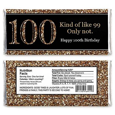 Big Dot Of Happiness Adult 100th Birthday Gold Candy Bar Wrappers Birthday Party Favors 24 Ct