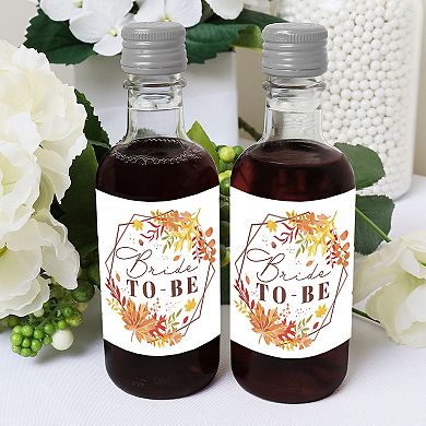 Big Dot Of Happiness Fall Foliage Bride Mini Wine And Champagne Bottle Label Stickers 16 Ct