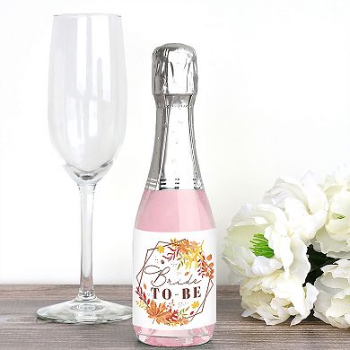 Big Dot Of Happiness Fall Foliage Bride Mini Wine And Champagne Bottle Label Stickers 16 Ct