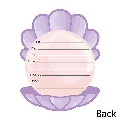 Big Dot Of Happiness Let's Be Mermaids - Shaped Fill-in Invitations With Envelopes - 12 Ct