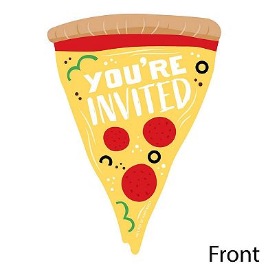 Big Dot Of Happiness Pizza Party Time - Shaped Fill-in Invitations With Envelopes - 12 Ct