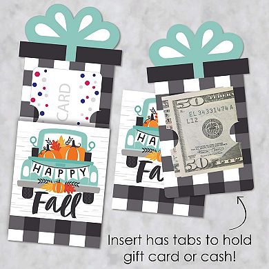 Big Dot Of Happiness Happy Fall Truck Harvest Pumpkin - Money & Nifty Gifty Card Holders 8 Ct