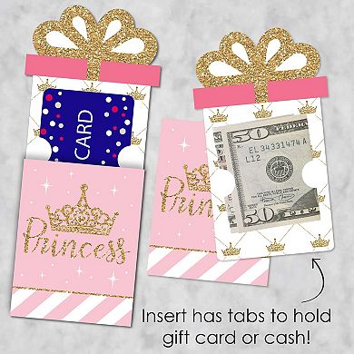 Big Dot Of Happiness Little Princess Crown Pink & Gold Money & Nifty Gifty Card Holders 8 Ct