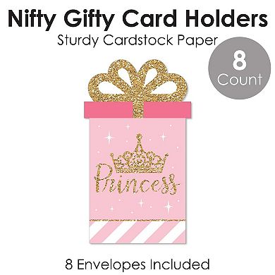 Big Dot Of Happiness Little Princess Crown Pink & Gold Money & Nifty Gifty Card Holders 8 Ct