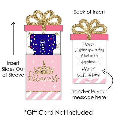 Big Dot Of Happiness Little Princess Crown Pink & Gold Money & Nifty Gifty Card Holders 8 Ct
