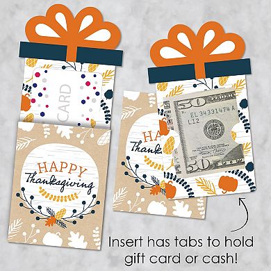 Big Dot Of Happiness Happy Thanksgiving Fall Money Sleeves Nifty Gifty Card Holders 8 Ct