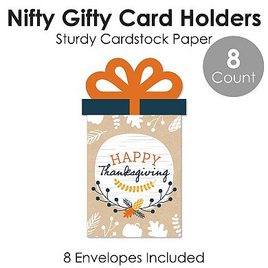 Big Dot Of Happiness Happy Thanksgiving Fall Money Sleeves Nifty Gifty Card Holders 8 Ct