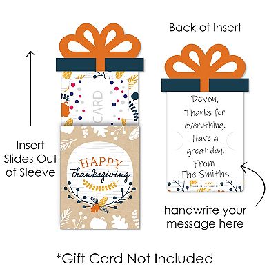 Big Dot Of Happiness Happy Thanksgiving Fall Money Sleeves Nifty Gifty Card Holders 8 Ct