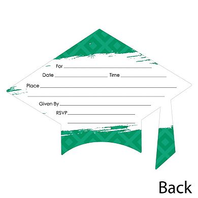 Big Dot Of Happiness Green Grad Best Is Yet To Come Shaped Fill-in Invites & Envelopes 12 Ct