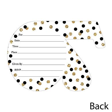 Big Dot Of Happiness Adult 70th Birthday Gold - Shaped Fill-in Invitations & Envelopes 12 Ct