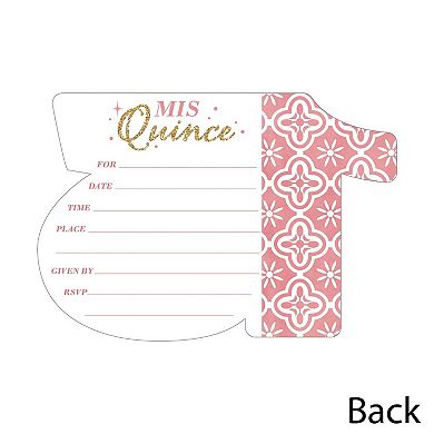 Big Dot Of Happiness Mis Quince Anos - Shaped Sweet 15 Fill-in Invitations & Envelopes 12 Ct