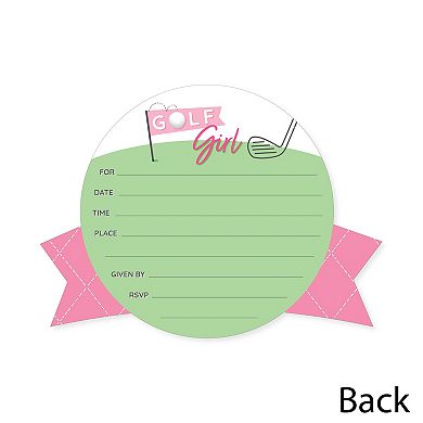 Big Dot Of Happiness Golf Girl Shaped Fill-in Invitation Cards With Envelopes 12 Ct