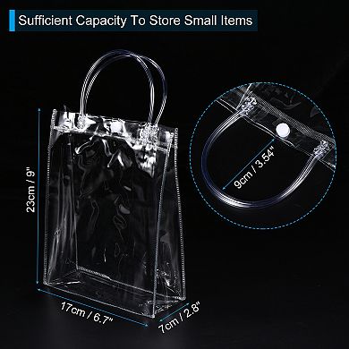 Gift Bags 9x6.7x2.8" Reusable Mini Plastic Gift Wrap Tote Bag with Handles, 50 Pack