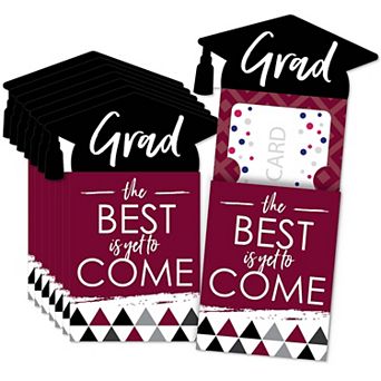Big Dot Of Happiness Maroon Grad Best Is Yet To Come - Money & Nifty Gifty Card Holders 8 ct