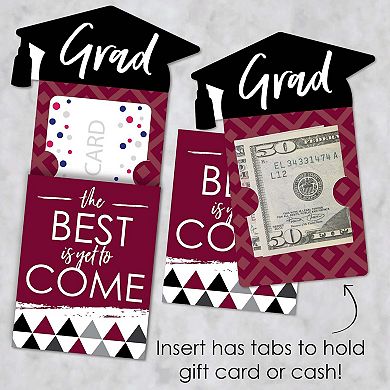 Big Dot Of Happiness Maroon Grad Best Is Yet To Come - Money & Nifty Gifty Card Holders 8 Ct