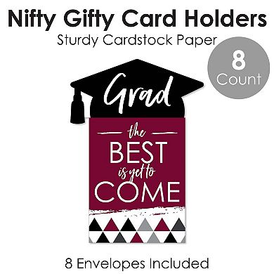 Big Dot Of Happiness Maroon Grad Best Is Yet To Come - Money & Nifty Gifty Card Holders 8 Ct
