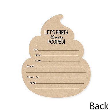 Big Dot Of Happiness Party 'til You're Pooped - Shaped Poop Fill-in Invites & Envelopes 12 Ct