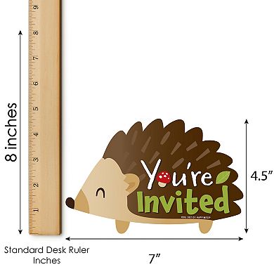 Big Dot Of Happiness Forest Hedgehogs - Birthday & Baby Shower Invite Cards & Envelopes 12 Ct