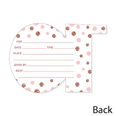 Big Dot Of Happiness 10th Pink Rose Gold Birthday Party Invitation Cards With Envelopes 12 Ct