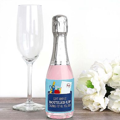 Big Dot Of Happiness Funny Colorful Mini Wine Bottle Stickers Teacher 1st Day Of School 16 Ct