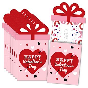 Big Dot Of Happiness Conversation Hearts - Valentine's Day Nifty Gifty Card Holders - 8 ct