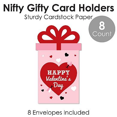 Big Dot Of Happiness Conversation Hearts - Valentine's Day Nifty Gifty Card Holders - 8 Ct