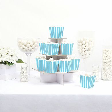 Big Dot Of Happiness Blue Stripes - Mini Favor Boxes - Simple Party Treat Candy Boxes - 12 Ct