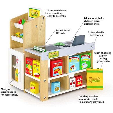 Doll Furniture Grocery Store With Over 40 Accessories Playset