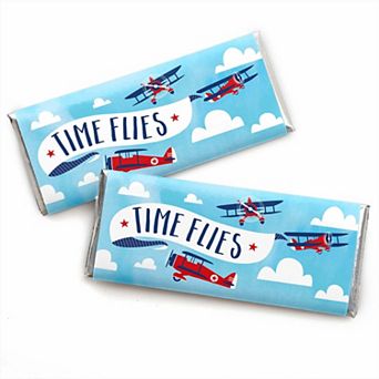 Big Dot Of Happiness Taking Flight - Airplane - Candy Bar Wrapper Party Favors - 24 ct