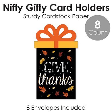 Big Dot Of Happiness Give Thanks Thanksgiving Party Sleeve Nifty Gifty Card Holders 8 Ct