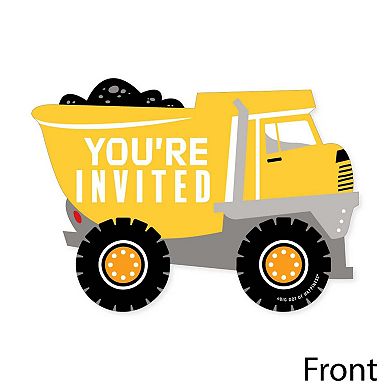 Big Dot Of Happiness Dig It Construction Party Zone Shaped Fill-in Invites & Envelopes 12 Ct