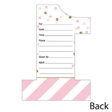 Big Dot Of Happiness 1st Birthday Little Princess Crown Shaped Fill-in Invite/envelopes 12 Ct