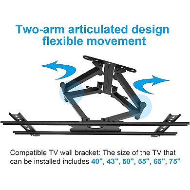 Full Motion Outdoor Tv Wall Mount Fits For Tv 40- 75 Inch